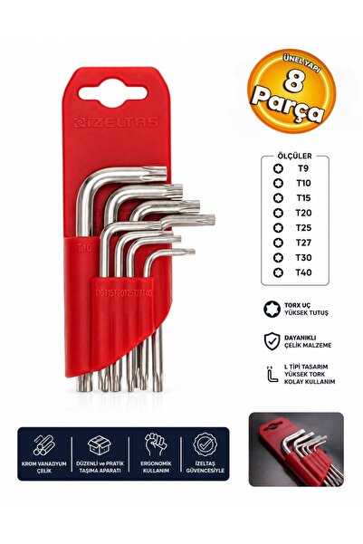 İzeltaş 7108 Torx Allen Anahtar Takımı 8 Parça L Torx Seti