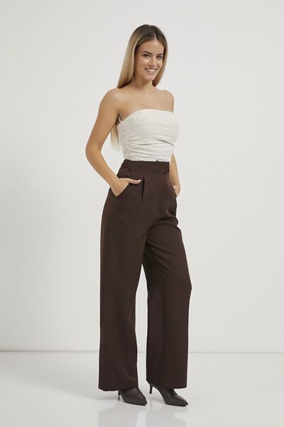 Arma Life Armalife 3108 Beli Elastic Cirt Closure Palazzo Women's Pants