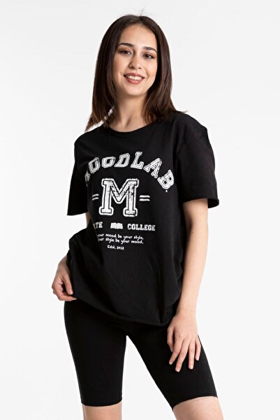 Mood Lab Unisex %100 Pamuk Kısa Kollu Moodlab Baskılı Tişört