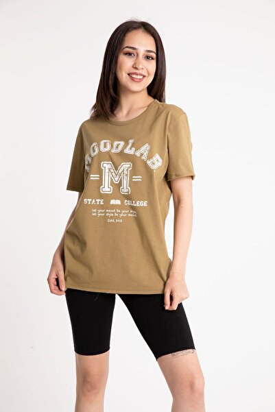 Mood Lab Unisex %100 Pamuk Kısa Kollu Moodlab Baskılı Tişört