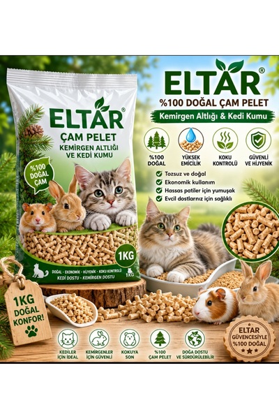 ELTAR Kemirgen altlığı- Kedi Kumu Çam Kokulu Peleti 1 KG