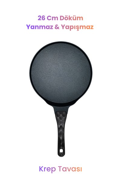 Seral Flip 26 cm Döküm Krep Tavası Titanyum Yapışmaz Kaplama