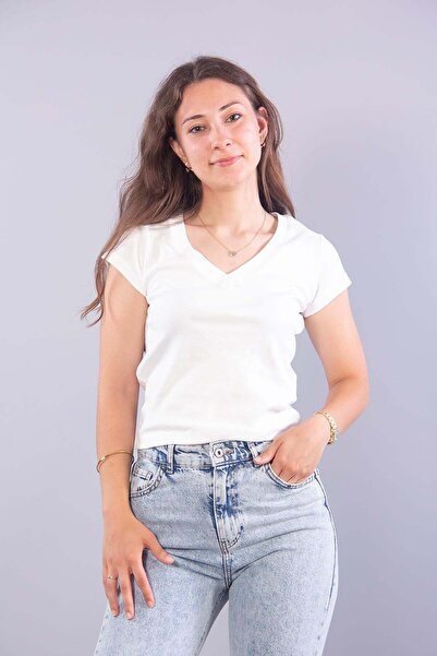 Mckanzie 26652 تيشيرت إنترلوك برقبة على شكل V