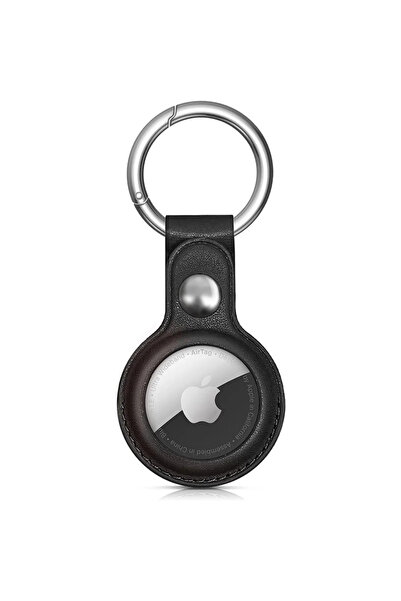 Hurtel Husă Apple AirTag PU piele - Negru