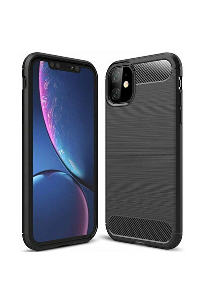 Techsuit Калъф за iPhone 12 mini - Карбонов силикон - Черен