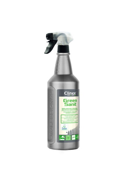 Clinex Green Sanit, 1 litru, cu pulverizator, solutie pentru curatarea supraf...