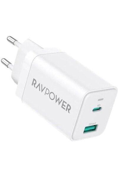 RavPower GaN PD USB-C + USB-A 45W Alb