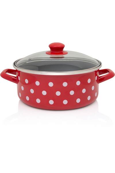 Metalac Cratita 4.75l cu capac din sticla Tufne Metalacemail/24cm/4.75l