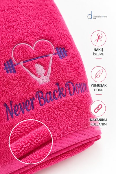 denizlicotton Embroidered Sports Towel Cotton, Anti-Bacterial, Sweat-Absorbent Fitness Plates Boxing Tennis Sports Towel