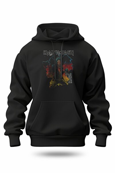 buzagi tasarım ürünleri Iron Maiden Digital Print Hooded Unisex Sweatshirt
