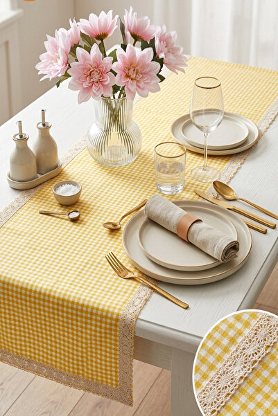zarafet concept Modern Dekoratif Dantel Detaylı Vintage Runner 40x110cm