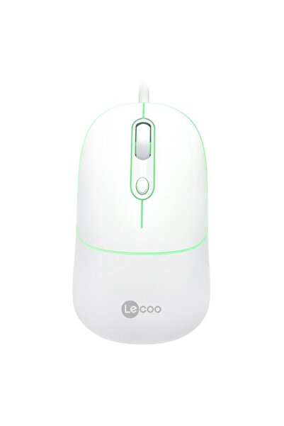 Lecoo Ms110 Usb Kablolu Rgb 2400dpı 4 Tuşlu Sessiz Click Mouse Beyaz