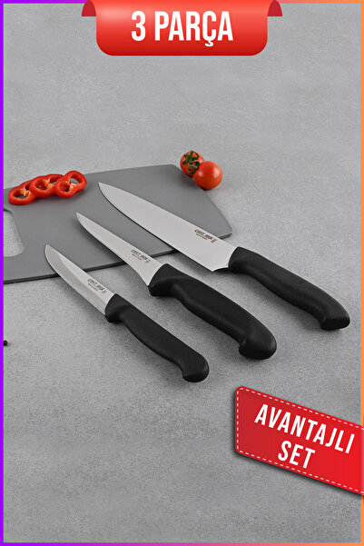 Cavit İnox Şef Bıçağı Seti 3 parça Bıçak