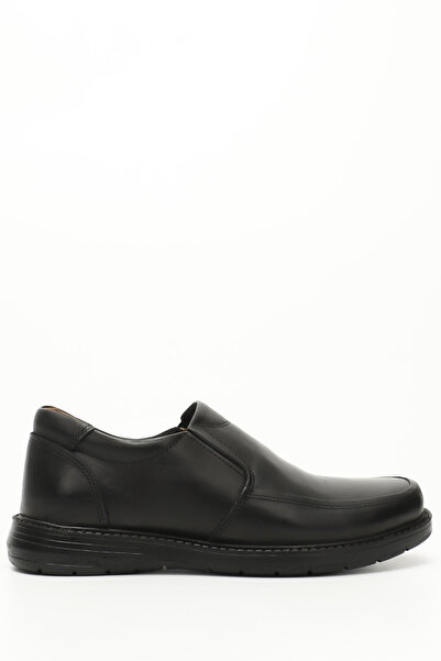 GÖNDERİ(R) Black Heel Genuine Leather Round Toe Rubber Sole Casual Men's Shoe...
