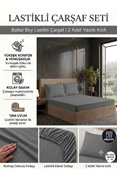 embays collection Cearșaf elastic din bumbac, dimensiune king size, 180x200cm...
