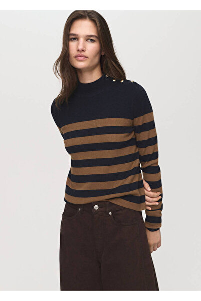 MANGO Woman Perkins-Kragenpullover mit Knöpfen
