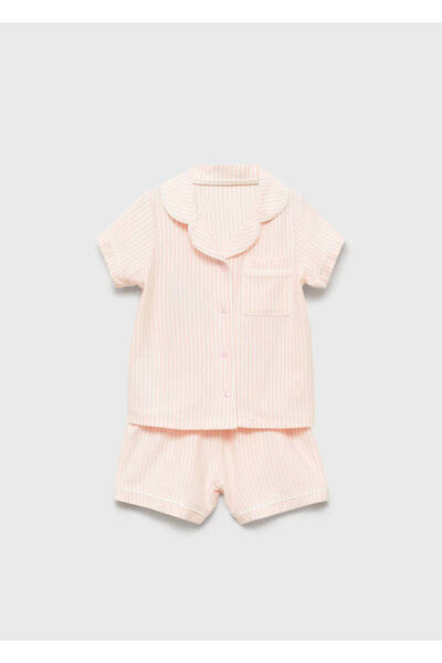 MANGO Baby Set de pijamale cu pantaloni scurți în dungi