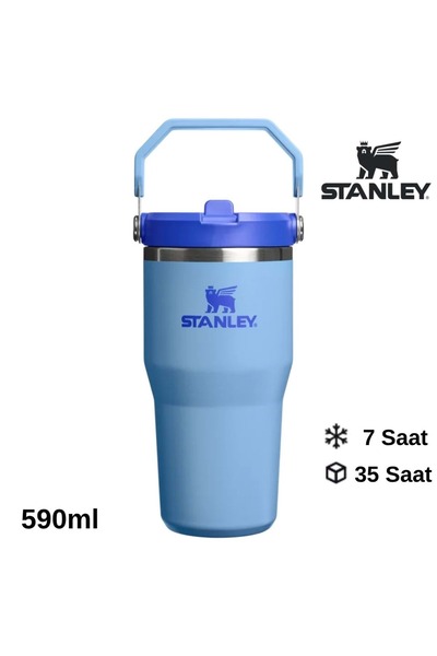 Stanley IceFlow™ Flip Straw Tumbler Mavi Pipetli Termos | 0.60 L