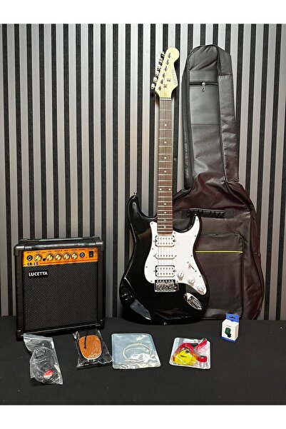 müzikhane Elektro Gitar Seti Hss Siyah (Gitar-Amfi-Askı-Kapo-Tuner-Kılıf-Kabl...