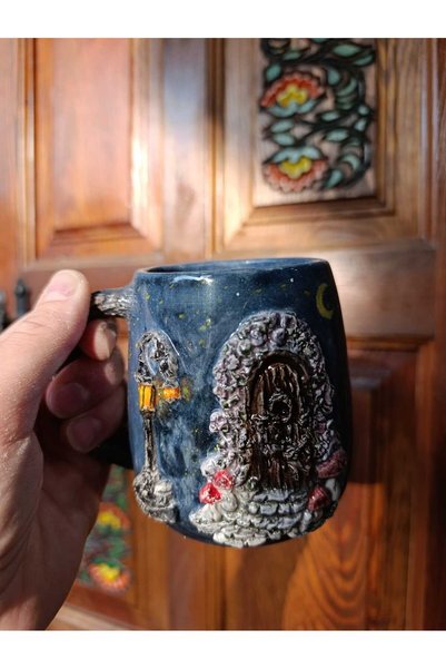 BBL Bonita Bon Luxe Handmade 3D Embossed Ceramic Mug |   Fantastic Fairy Tale Themed |   Hand Painted Special Design Coffee & Tea Cup |   Collectible Handmade Mug