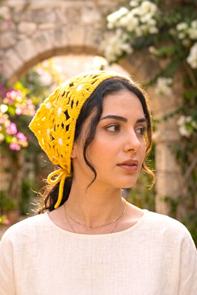 AYDINER TEKSTİL باندانا صيفية نسائية ملونة بتصميم زهرة الأقحوان مناسبة للشاطئ