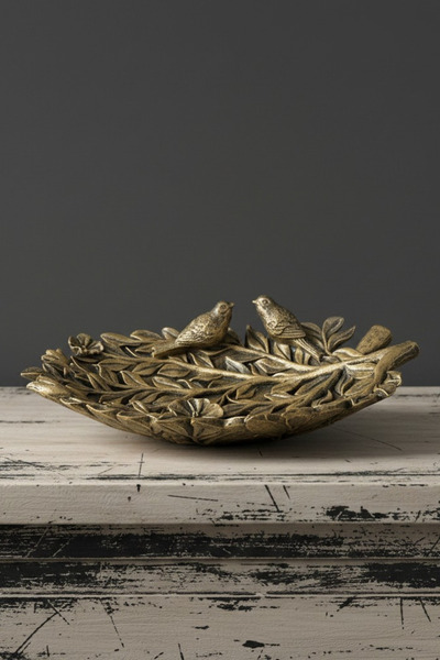 Tasarloxi 2 Bird Branch Decorative Leaf Plate