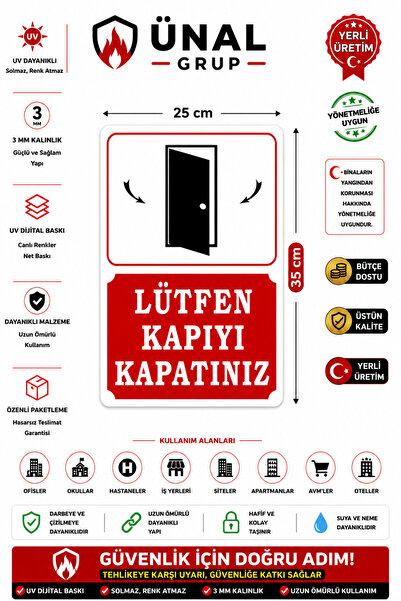 Please Close the Door Keep the Door Closed Sign for Apartments and Sites 25x35 cmforex