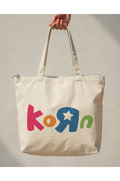 buzagi tasarım ürünleri Korn Zippered Lined Gusseted Canvas Bag 35 X 40 cm