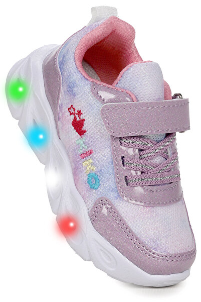 Kiko Kids Teno Cırtlı Işıklı Kız Çocuk Spor Ayakkabı