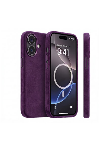 megaMobile Husă megaMOBILE® Alcantara pentru iPhone 16, mov
