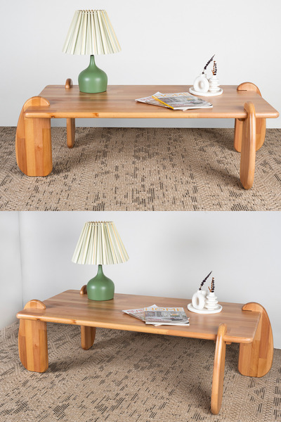 Msm Home & Living Tova Masif Kayın Ahşap Orta Sehpa
