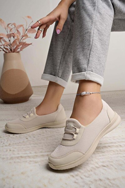 Nesil Shoes Pantofi de mers pentru femei Bsea 575 Beige Memory Foam