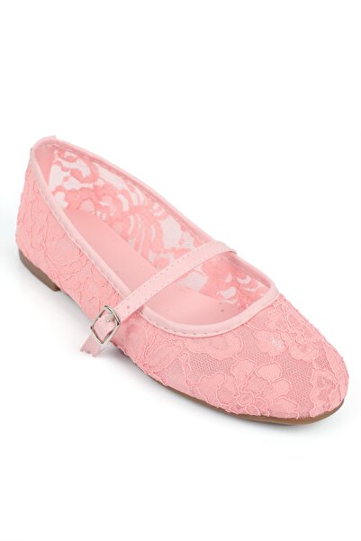 Capone Outfitters Pennie Lace Mesh Embroidered Women's Ballerinas