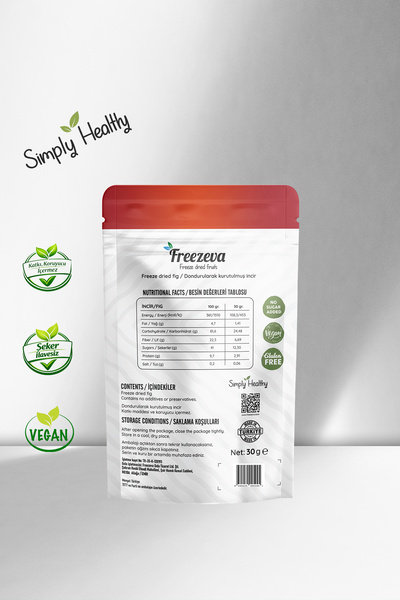 Freezeva Freeze Dried Fig Slices – Freeze Dried Fig- Fig Dried Fruit Chips 30 Gr