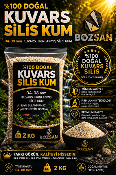 Bozsan 2 Kg 04-08 mmSilis Krem Renk Kumsal Kumu, Bitki Marimo Teraryum Kumu, ...