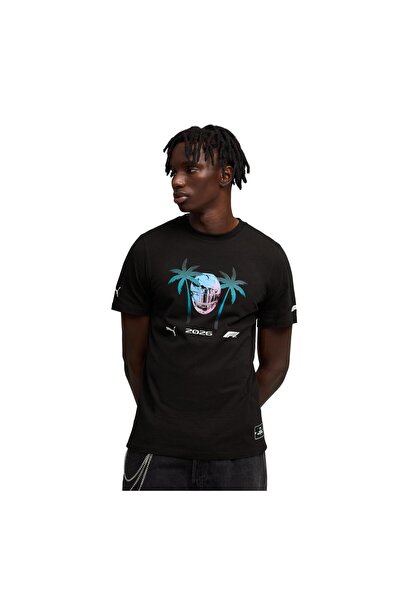 Puma 634540-01 Tricou F1 Miami pentru bărbați, negru