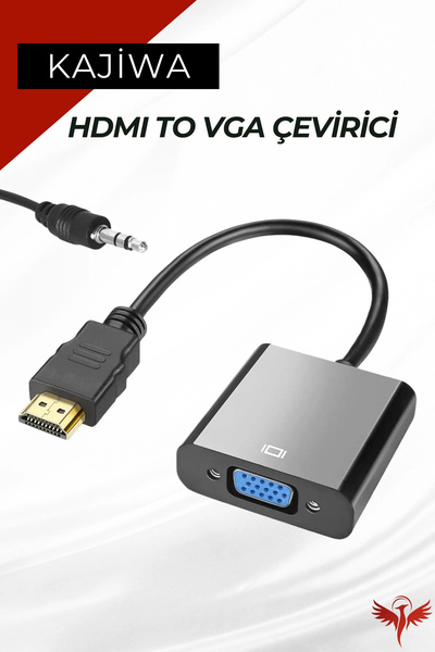 KAJİWA HDMI to VGA Görüntü Kablosu (Sesli) Monitör-Pc Kablosu