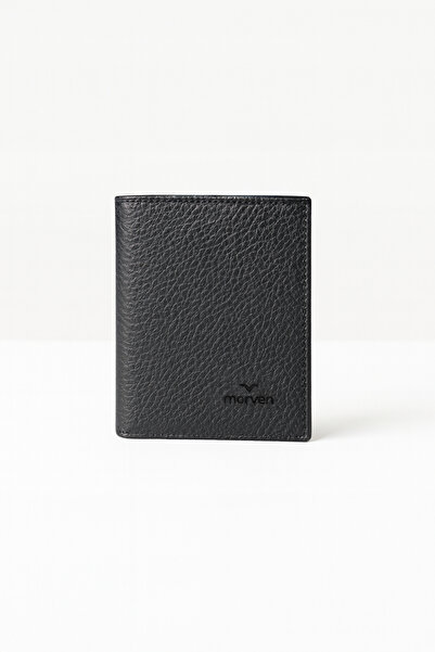 Morven Men's Black 100% Leather Magnetic Wallet
