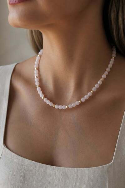 Orenda Design Pink Quartz Natural Stone Necklace |   Love and Love Energy |  ...