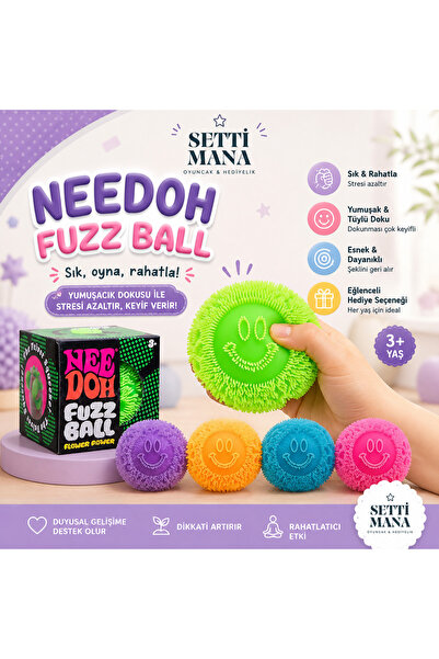 SETTİ MANA Needoh Fuzz Ball Özel Seri Yumuşak Dokulu Dikenli Stres Topu Sıkma...