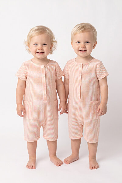 Kyron Baby Girl-Baby Boy (Unisex) Snap-On Shorts Jumpsuit
