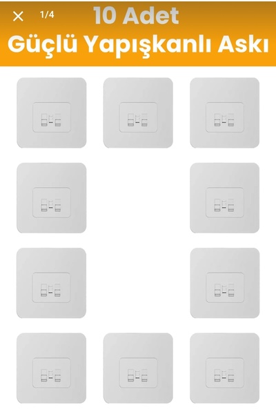 Genel Markalar Yedek 10 Adet Yapışkanlı Sticker Kendinden Yapışkanlı Kancalı ...