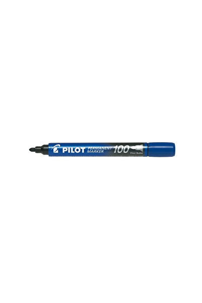 Pilot Marker permanent P100, diverse culori, vârf rotund de 1,0 mm, albastru