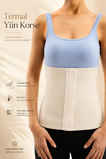 Sevamed Medikal Corset termic din lână Corset din lână cu velcro pentru talie