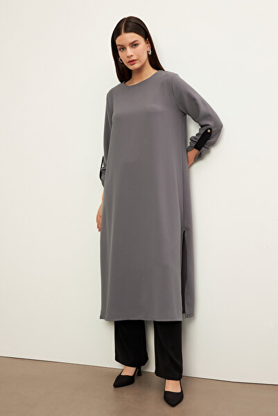 VAVİNOR Afra Tunic Pants Set - Gray