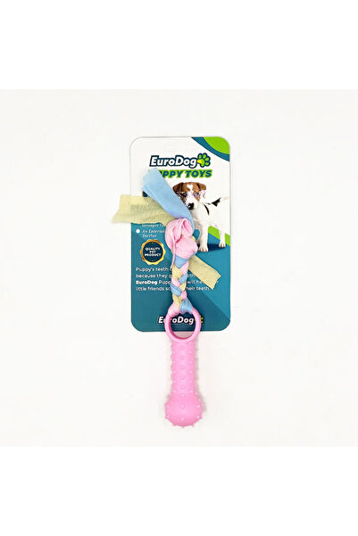 Eurodog ZENGEMTR Puppy T أسنان عظمية صغيرة وردية اللون (01022) لعبة للخدش.