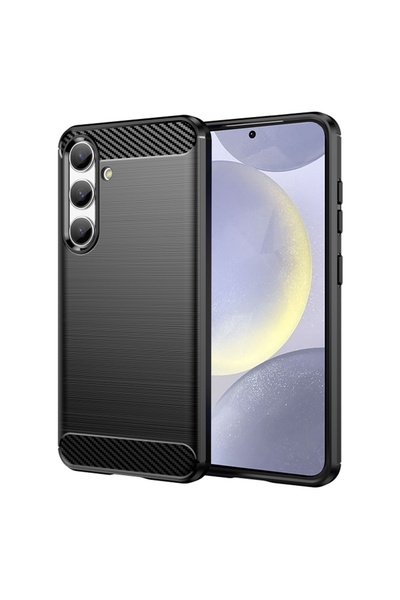 Techsuit Калъф за Samsung Galaxy S24 FE - Techsuit Carbon Silicone - Черен