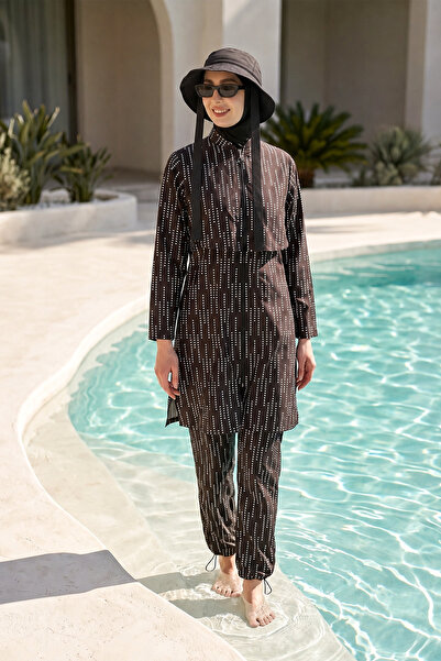 Front Covered Parachute Fully Closed Modest Swimsuit R071 Yasmin
