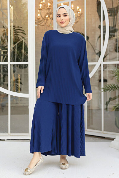 Neva Style طقم ملابس إسلامية مكون من قطعتين باللون الأزرق الساكسفون 12107SX