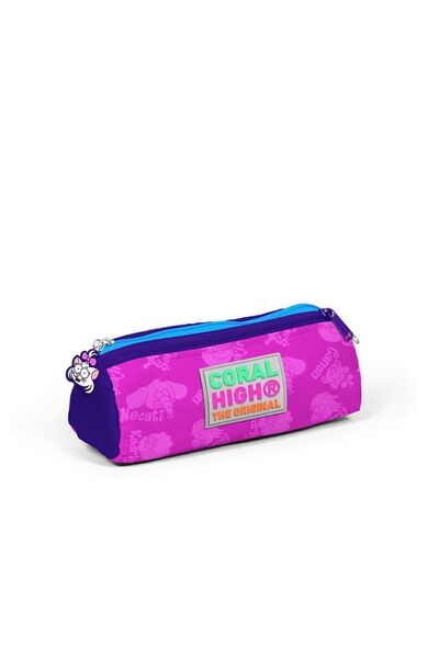 Kral Şakir Pink Three Compartment Pencil Bag